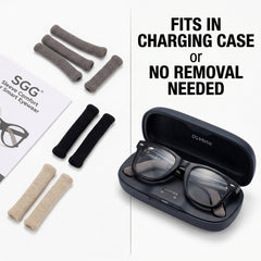 SGG SLEEVE — Temple sleeve comfort wraps — on-frame view — SmartGlass Gear