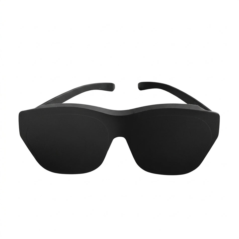 SGG SHADE Universal — Smart glasses light blocker — on-frame detail and coverage — SmartGlass Gear