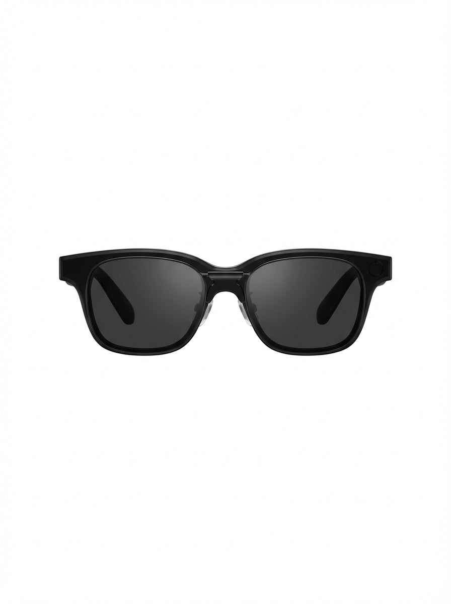 SGG Rokid SunClip front product view showing polarized clip-on sunglasses for Rokid Glasses — SmartGlass Gear