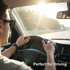 SGG Rokid SunClip polarized clip-on sunglasses for Rokid Glasses during driving use — SmartGlass Gear