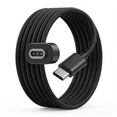 Rokid magnetic charging cable — connector close-up with USB-C plug and magnetic charging head — SmartGlass Gear