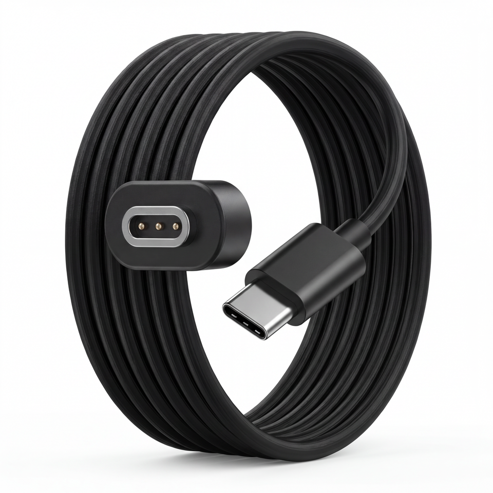 Magnetic USB-C charging cable for Rokid Glasses — clean hero product image — SmartGlass Gear