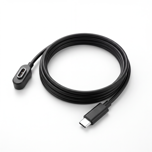 Magnetic USB-C charging cable for Rokid Glasses — full cable top view — SmartGlass Gear