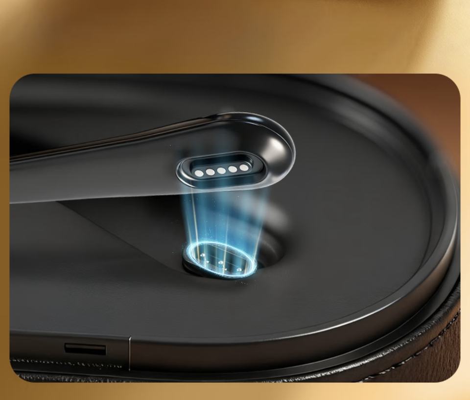 SGG VAULT Charge case opening and glasses placement demonstration for Rokid Glasses — SmartGlass Gear