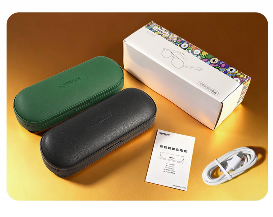 SGG VAULT Charge case opening and glasses placement demonstration for Rokid Glasses — SmartGlass Gear