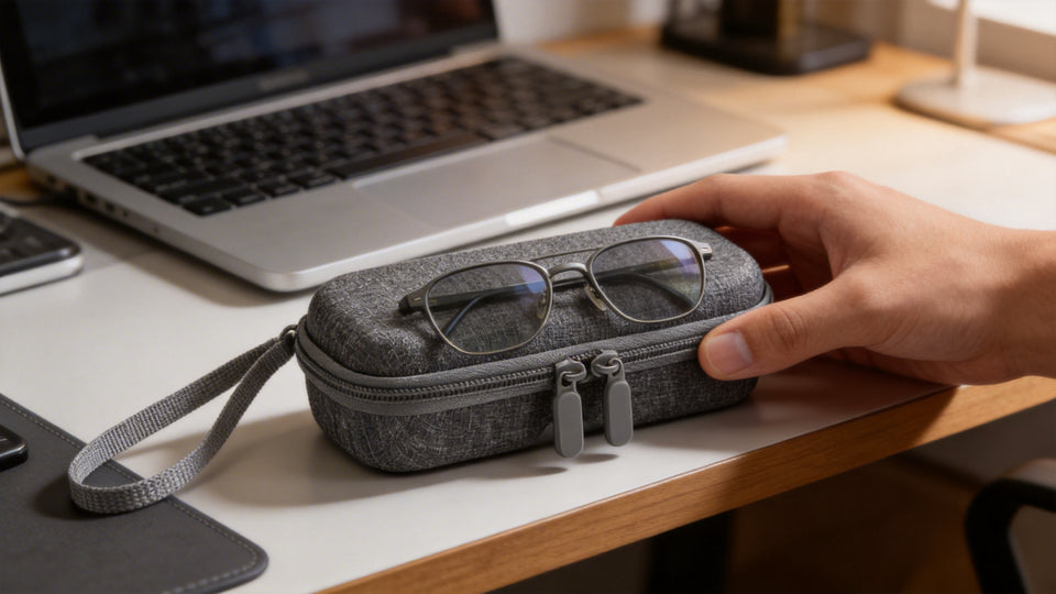 SGG VAULT — SGG smart glasses hard shell case — main product, zip case with foam interior — SmartGlass Gear