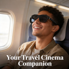 SGG SHADE Universal — AR glasses with light blocker — travel and daily carry lifestyle — SmartGlass Gear