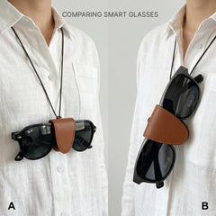 SGG HANG — Leather magnetic holder — Ray-Ban and Rokid neck clip comparison — SmartGlass Gear