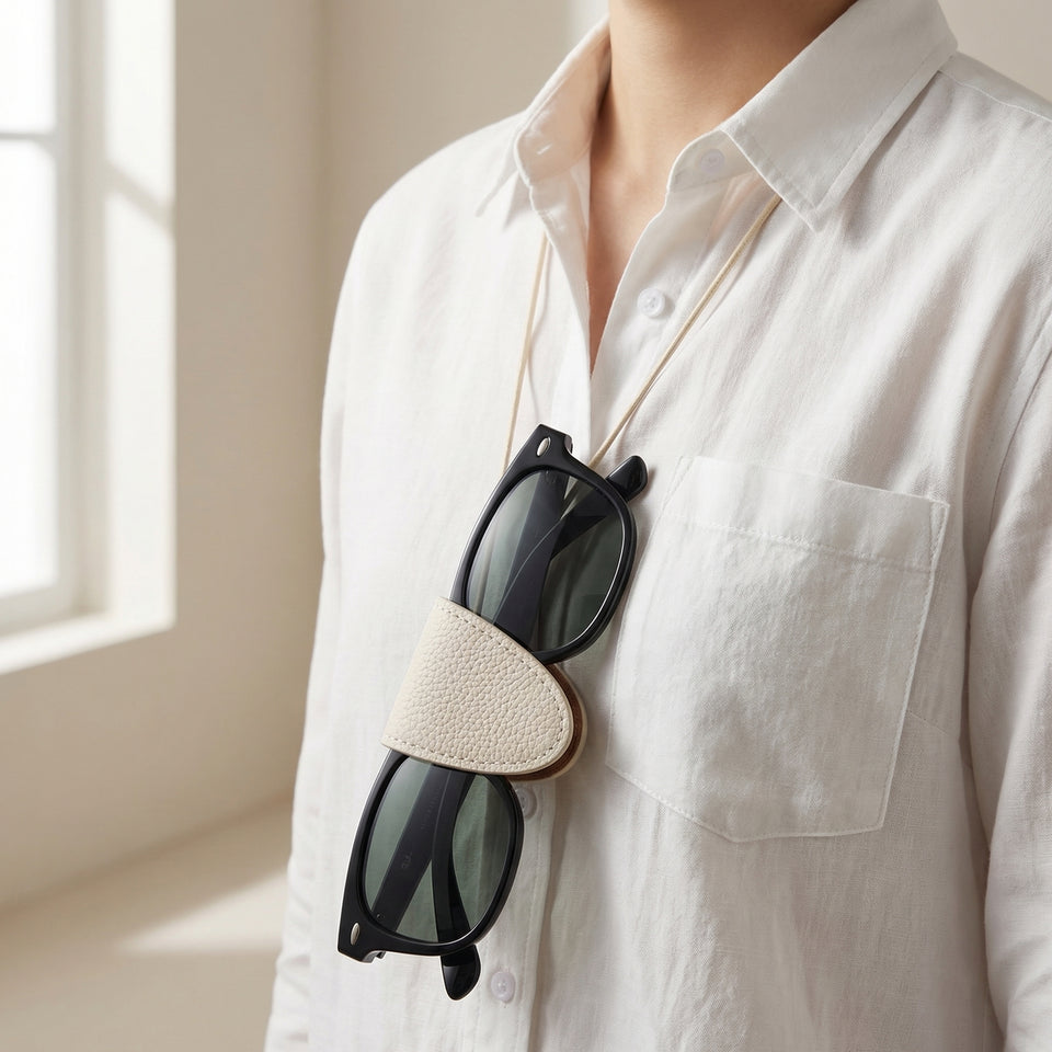 SGG HANG — Magnetic Leather Glasses Necklace — Raw Technical Lifestyle