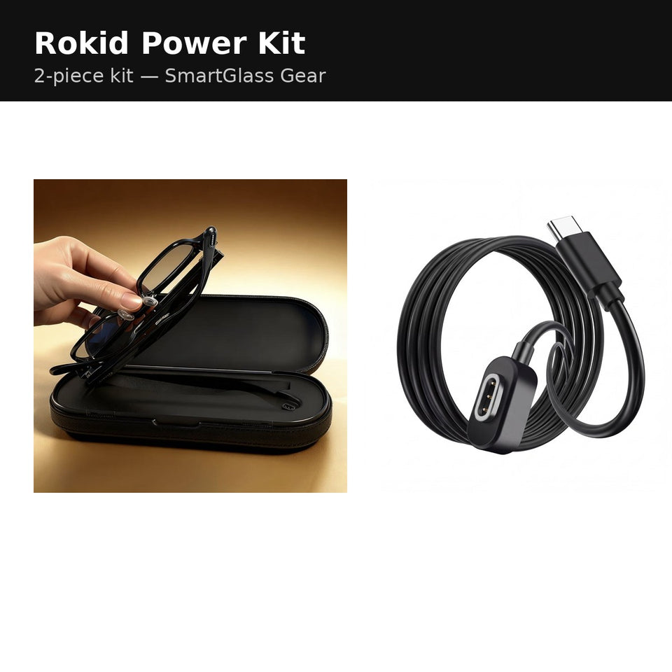 Rokid Power Kit — charging case and magnetic USB-C cable — SmartGlass Gear