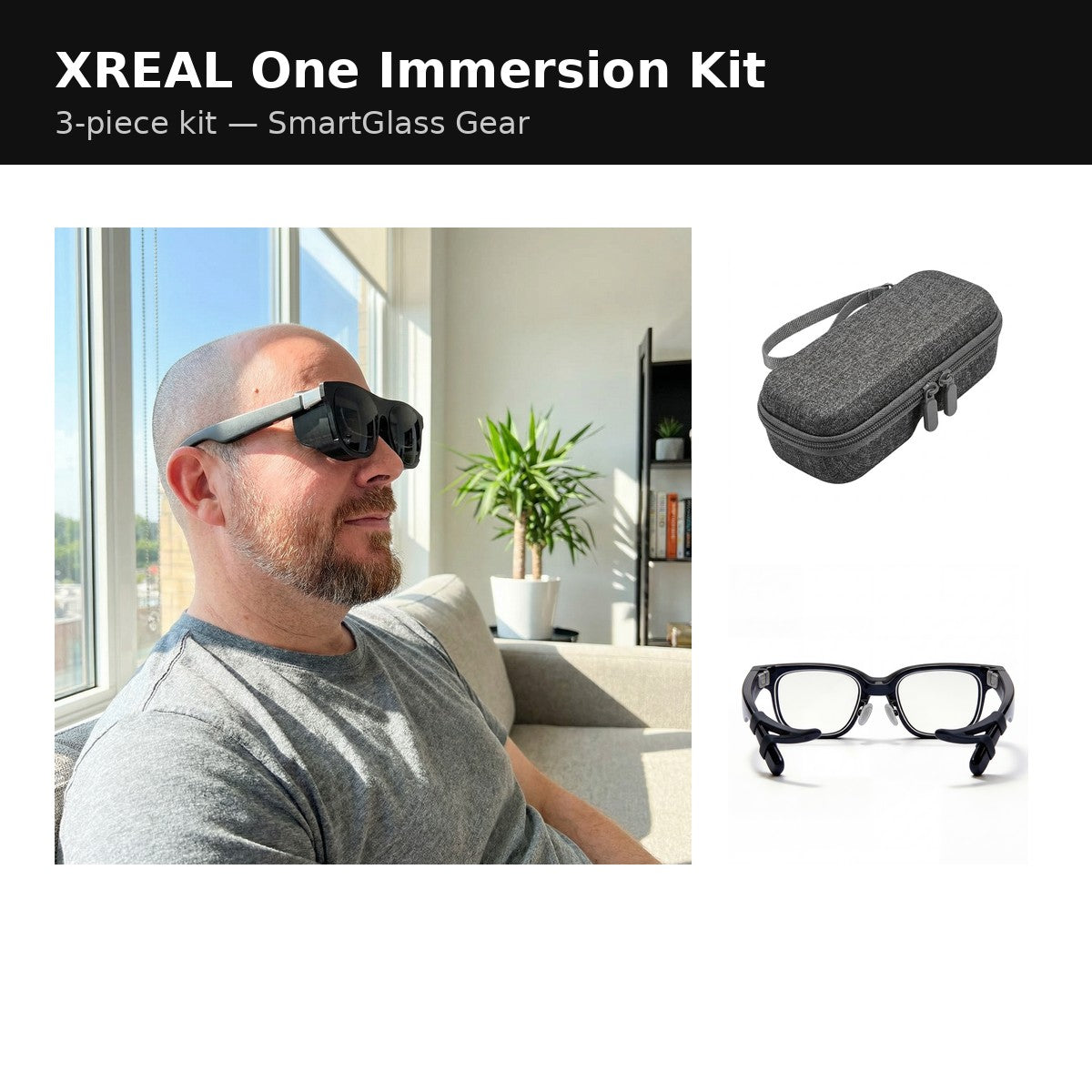 XREAL One Immersion Kit — light blocker, hard case, and anti-slip kit — SmartGlass Gear