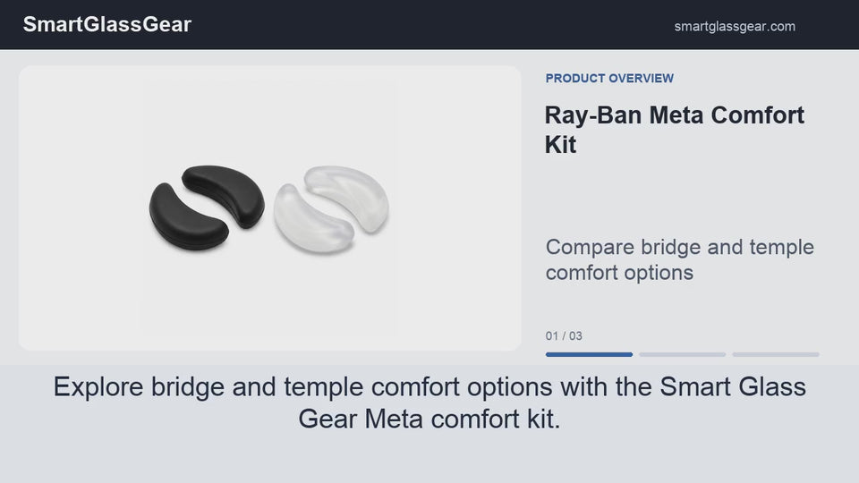 SmartGlassGear Ray-Ban Meta Comfort Kit product overview with English narration and captions