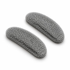 Detail of the one pair of Gray fleece stick-on nose patches included in the three-color set.