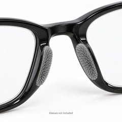 One pair of Gray fleece nose patches installed on a suitable glasses frame; glasses are not included.