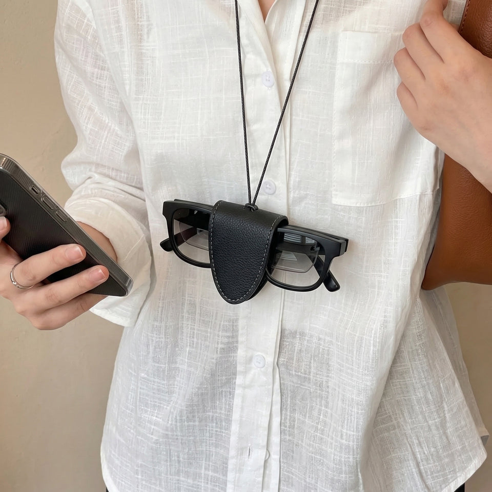 SGG HANG — Magnetic Leather Glasses Necklace — Raw Technical Lifestyle