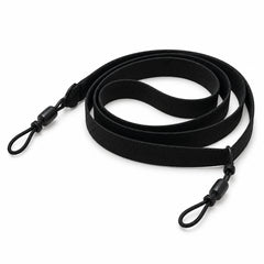Black support strap with its attachment loops shown alone; glasses not included.