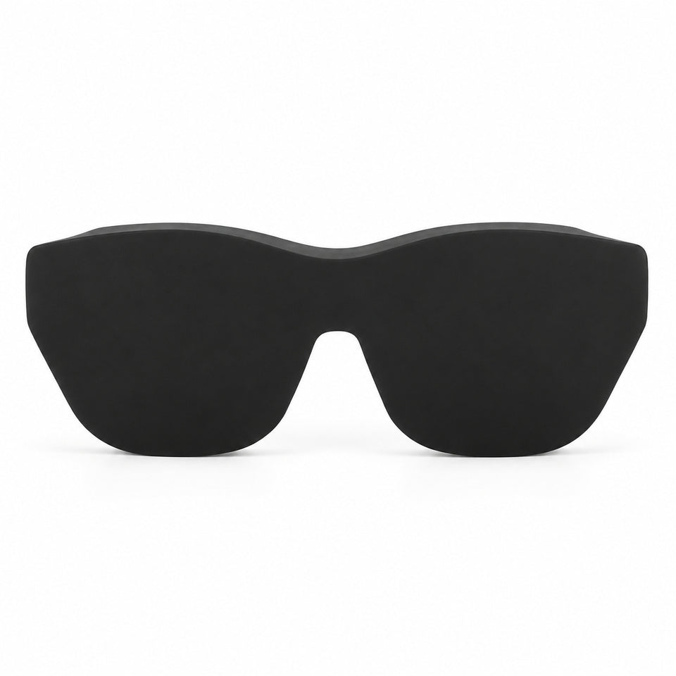 Black light-blocker accessory shown alone on white; glasses not included.