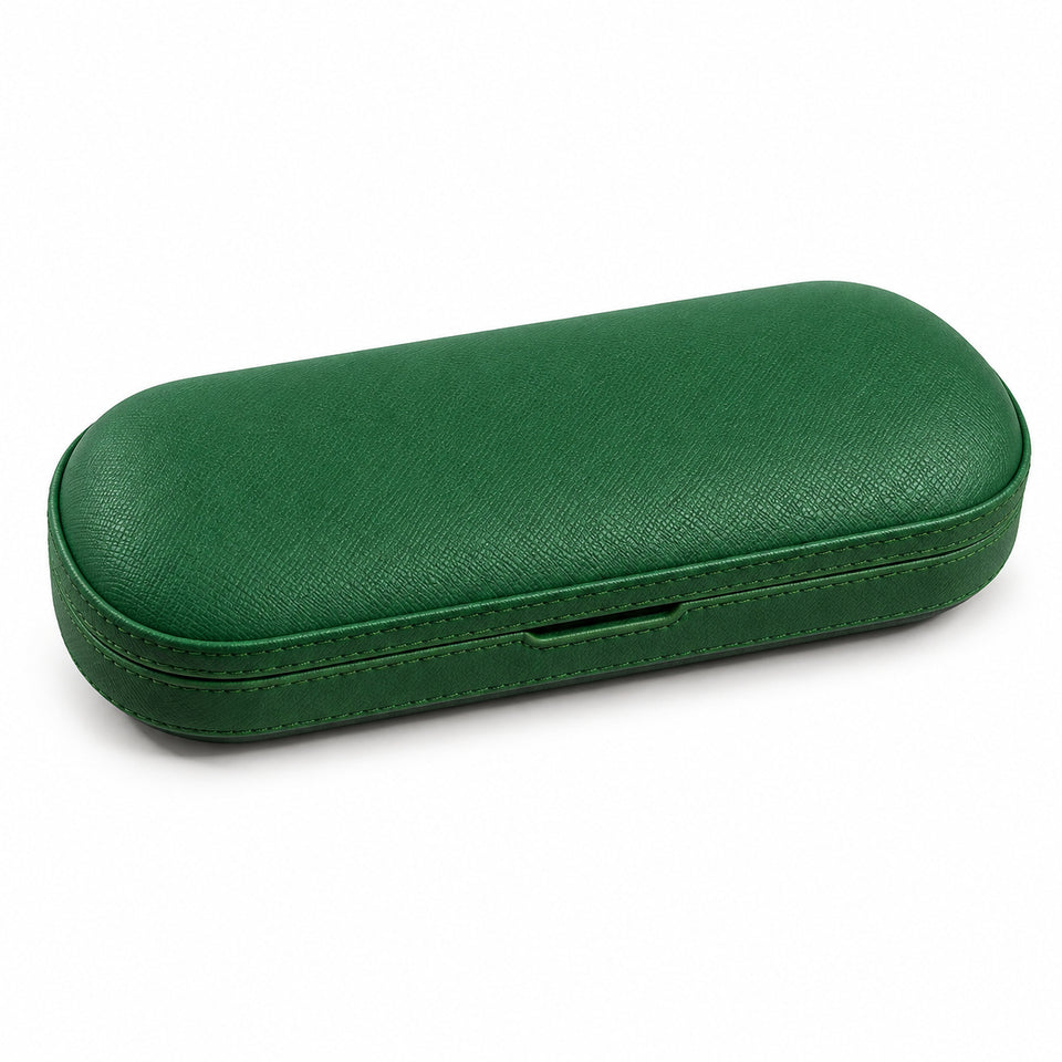Black closed charging case shown alone; glasses not included.