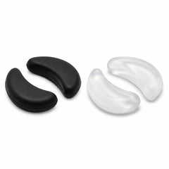 Two pairs of silicone replacement nose pads, Black and translucent White, four pieces.